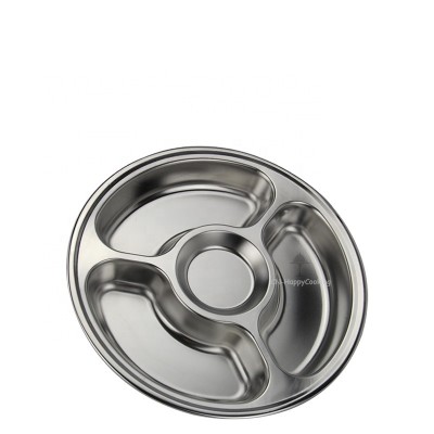 Stainless steel 4 compartments plate HC-00621-B