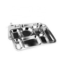 Stainless steel compartment food tray HC00610