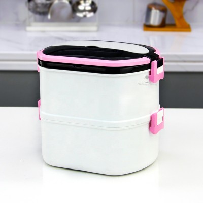 Hot sealing children stainless steel plastic lunch box multi-layer lunch box with a lunch box and handle