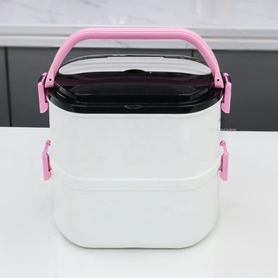 Stainless steel plastic multi-layer lunch box HC-02942