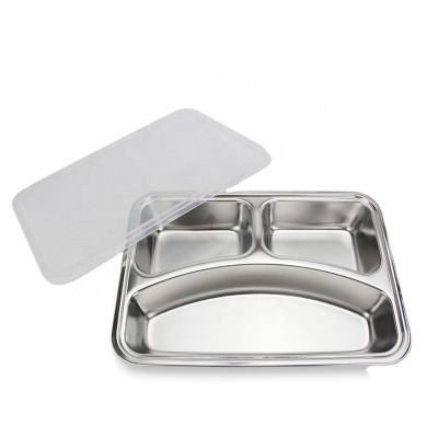 Stainless steel hospital food plate HC-00620-AD